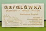 Wizytówka wycinana i grawerowana laserem
